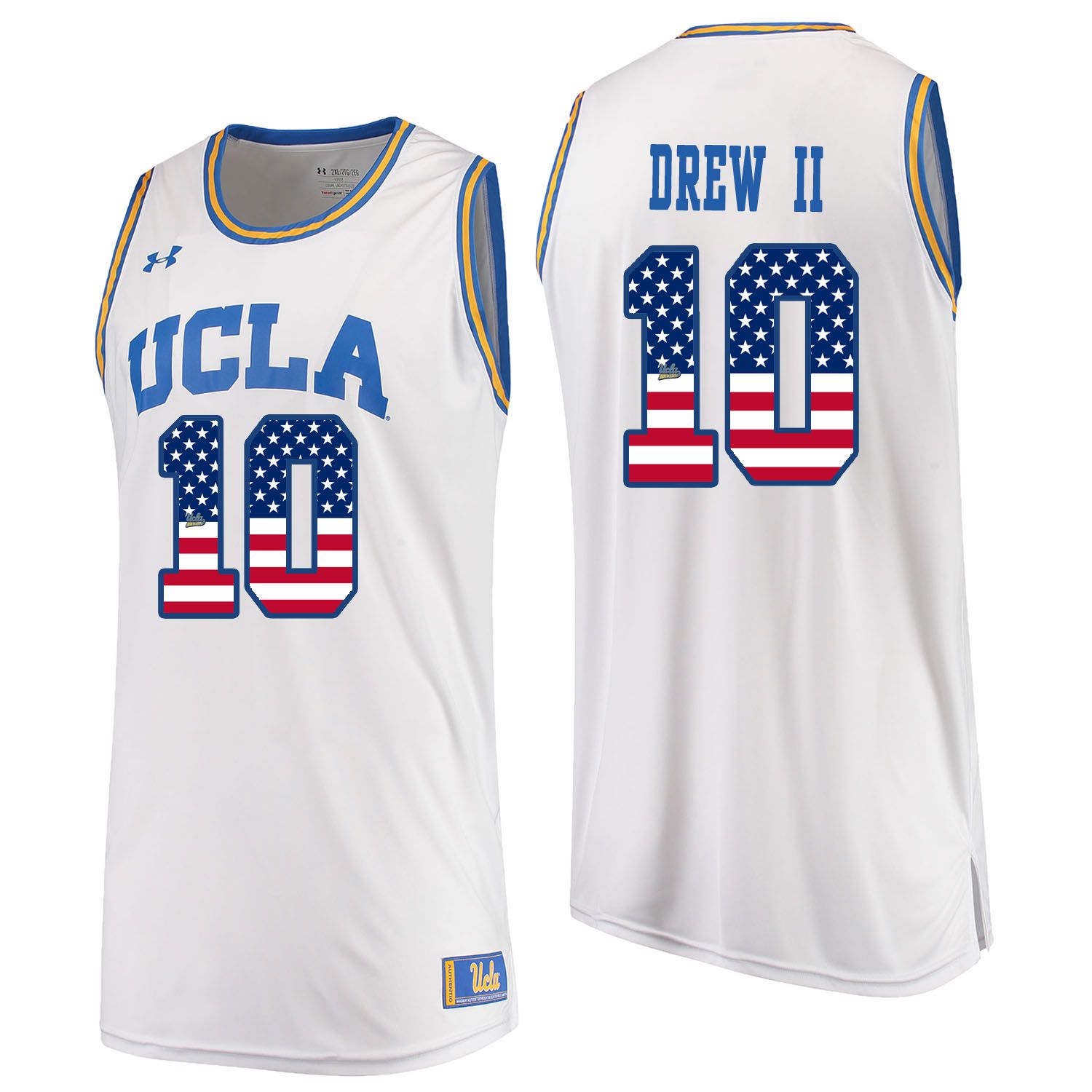 Men UCLA UA 10 Drew ii White Flag Customized NCAA Jerseys